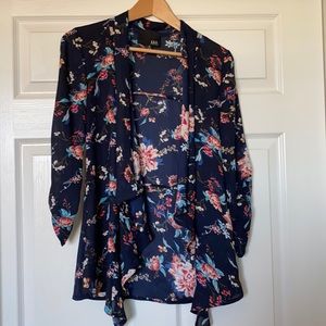 Juniors blue  floral cardigan